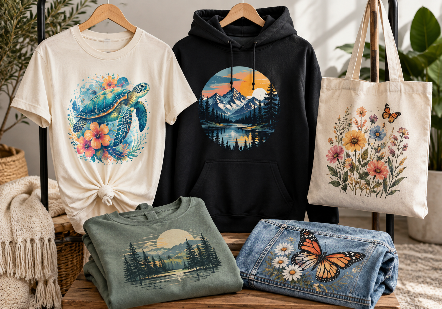 DTF transfers used on shirts hoodies and apparel